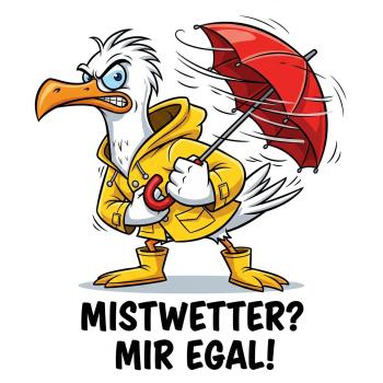 Preview: Unisex T-Shirt Aufdruck "Mistwetter! rot